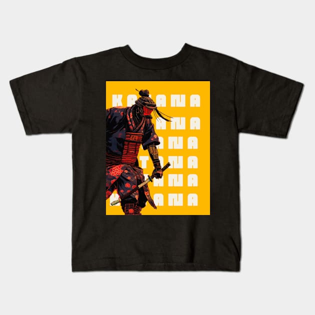 katana samurai Kids T-Shirt by Tanguarts